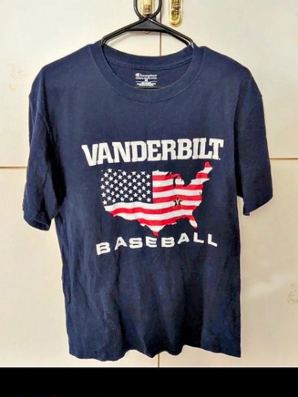 Champion Vanderbilt Baseball USA Map T-Shirt in Blue